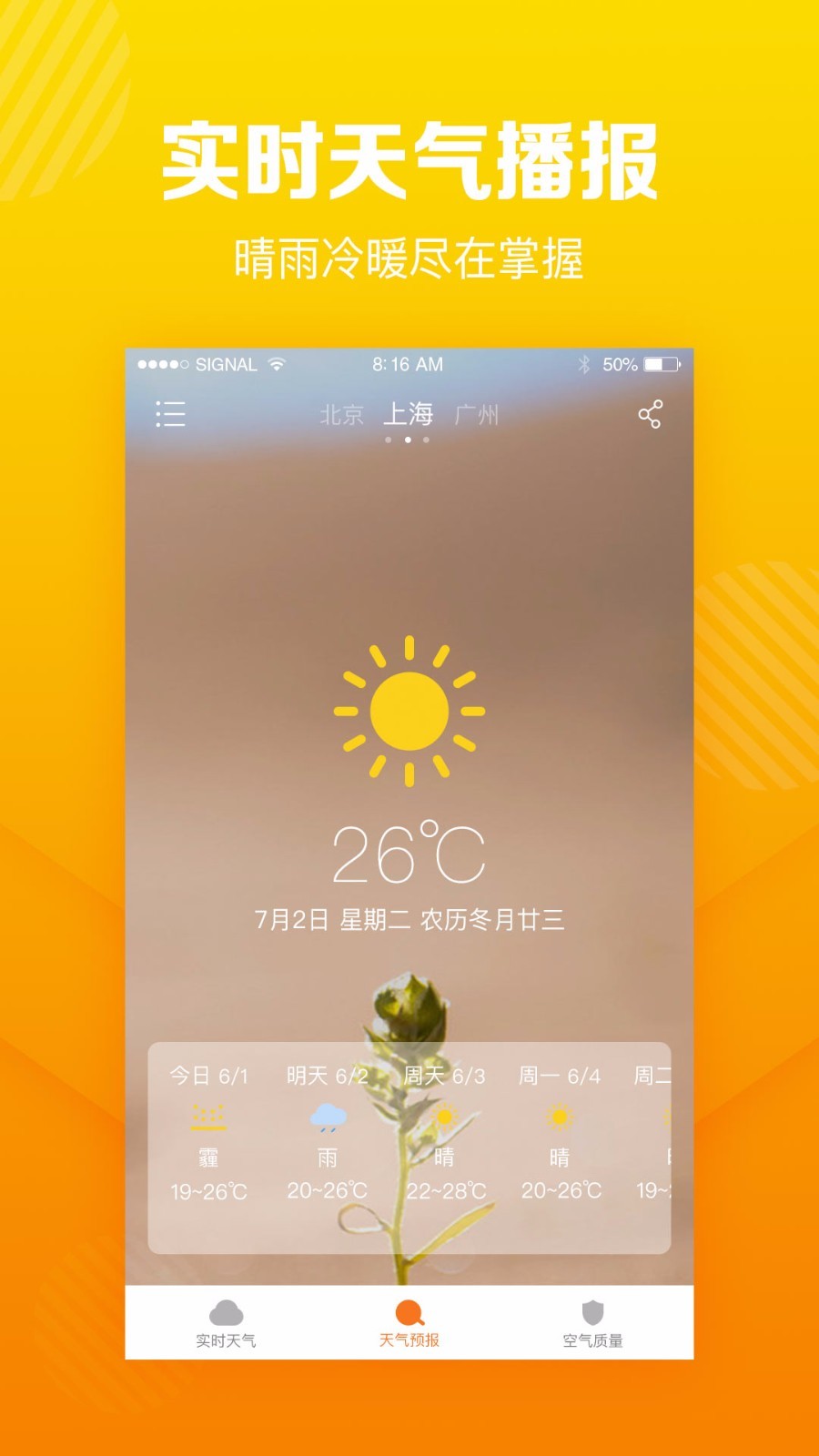 菠萝天气软件截图