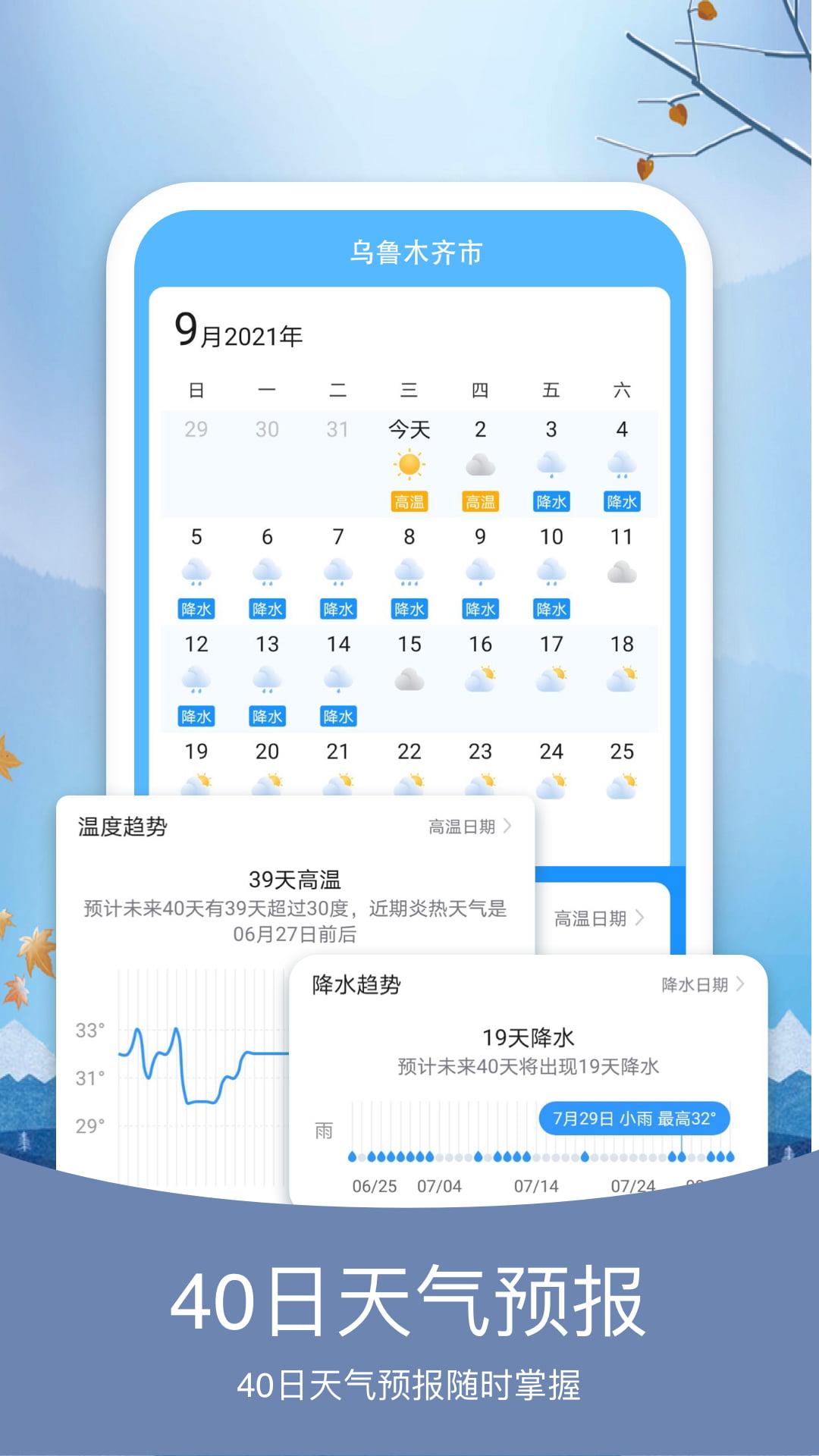 橘子天气软件截图