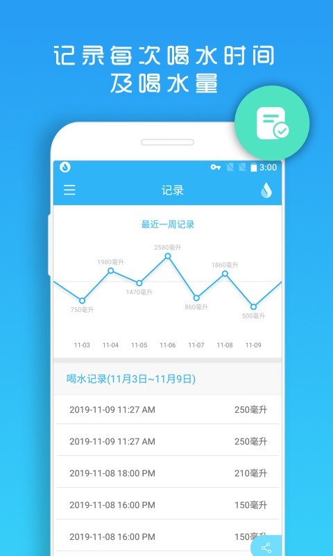 天天喝水提醒软件截图
