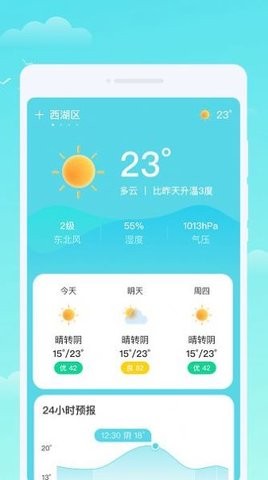 轩洋晴时天气软件截图