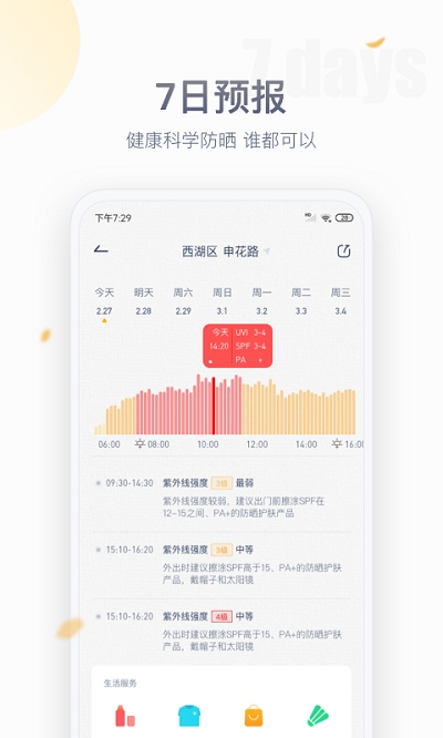 紫外线天气预报软件截图