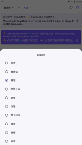 Felo实时翻译软件截图